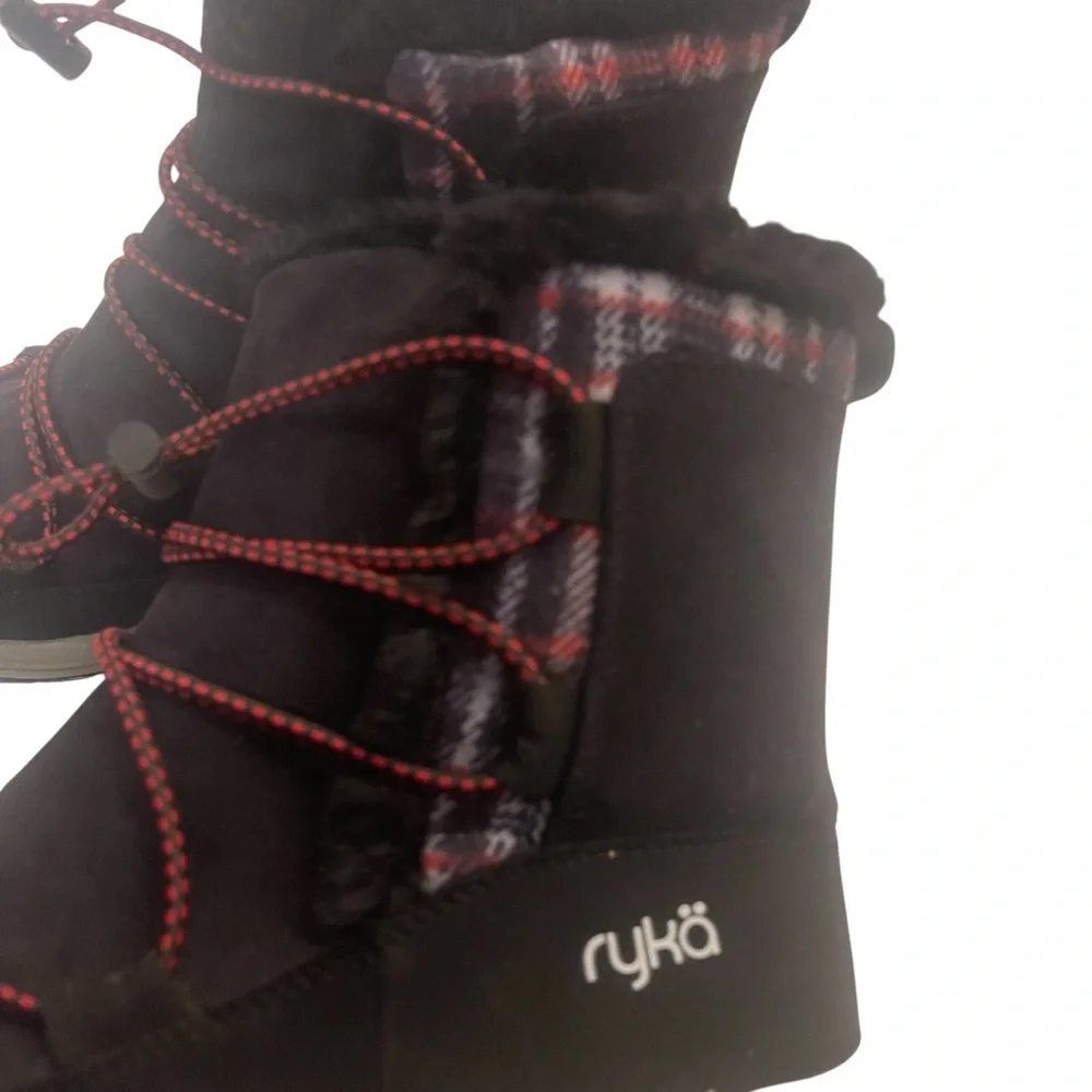 Ryka Alyssa Women's Black and Burgundy Fur Lined Winter Boots - Picture 3 of 7
